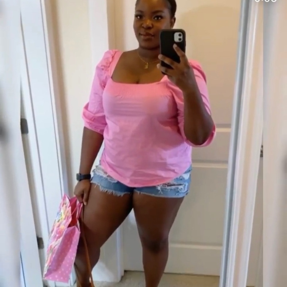 Pink Puff Sleeve Top